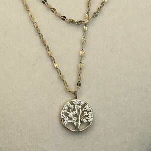Sterling Silver Tree of Life Pendant Necklace Stamped 925 Dainty Gold Tone